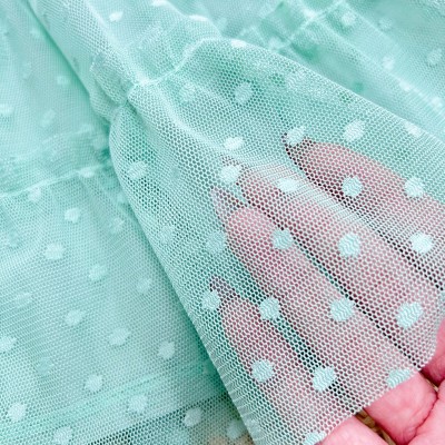 Vestido Manga Longa em Tule - Verde